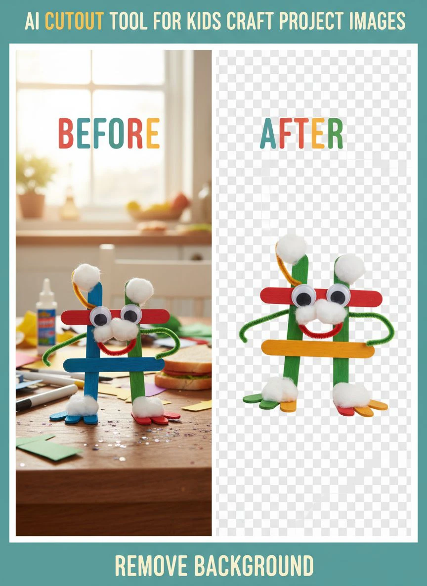 AI Cutout Tool for Kids Craft Project Images How to Use It Easily ...