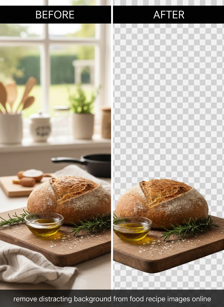 Remove Distracting Background from Food Recipe Images Online Fast ...