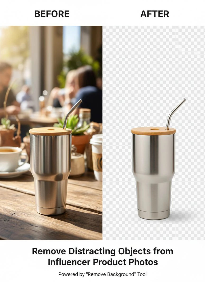 Remove Distracting Objects from Influencer Product Photos Fast